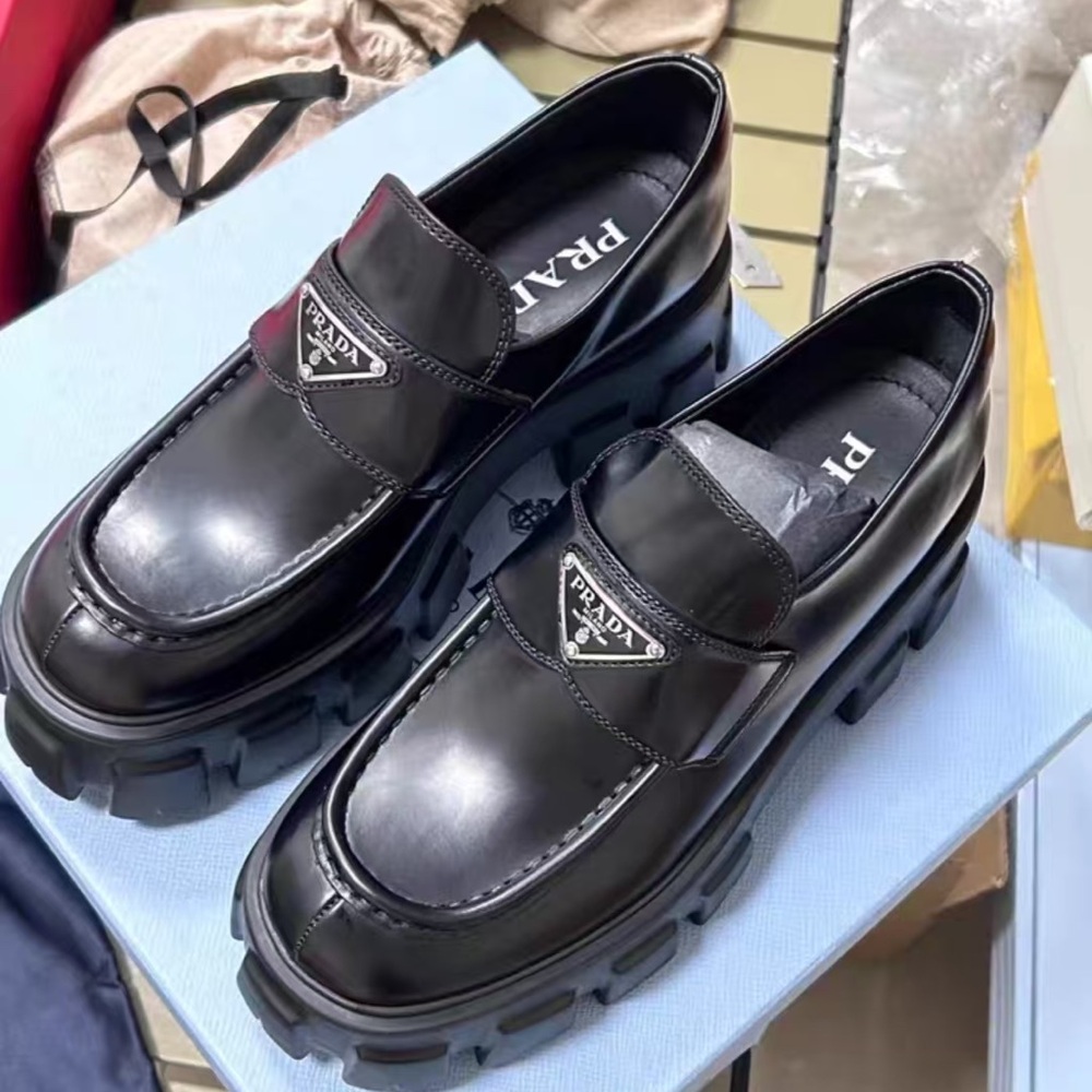 Prada Women's Black Chunky Loafers